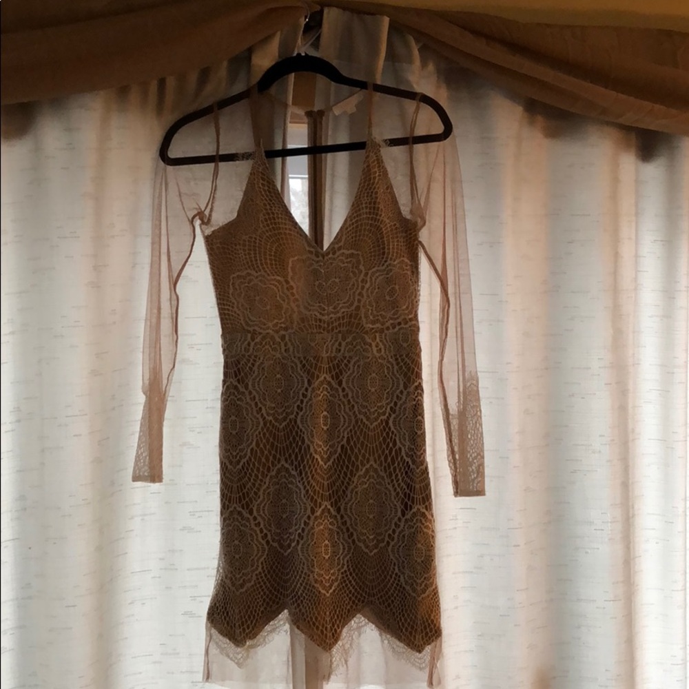 White lace mesh dress